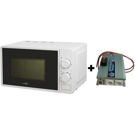 Pack HTC EQUIPEMENTS Spannungswandler 24V/220V 1200W mit Fernbedienung und High One Mikrowelle 220V 20L 700W