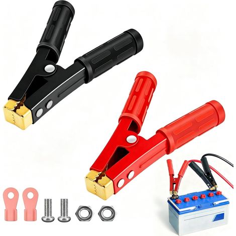 Serre câbles de démarrage de Batterie - Pinces Crocodiles Robustes - Pince de Suralimentation - Chargeur de Batterie Voiture - pour Voiture et Bateau (1/5)