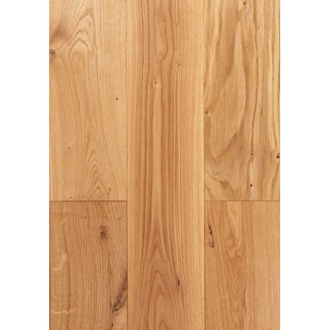 Naturasol – Parquet massif chêne naturel verni – Lames larges 15 cm – Finition brossée – Épaisseur 20 mm pour pose collée (1/2)