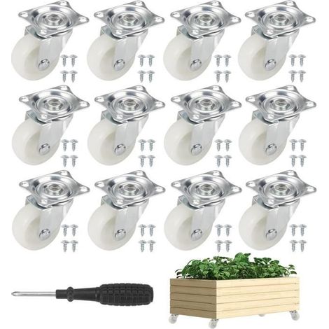 12 Petite Roulette Meuble ø 40mm,Roulettes pour Meubles Rotatives 360°,Tête Pivotante à Roulements à Billes Roulettes Charge Lourde (1/4)