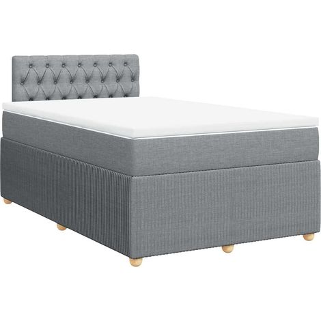 Maison Exclusive - Cama box spring con colchón tela gris claro 12 (1/5)