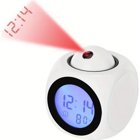 Reveil numerique multifonction avec projection pour chambre horloge digitale avec affichage de la temperature et de l humidite
