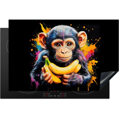 PROTECTION PLAQUE INDUCTION Singe - Graffiti - Coloré - Bananes - Moderne Couvre Plaque De Cuisson 81x52 cm (1/5)