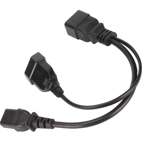 Cordon d'alimentation répartiteur en Y IEC320 C13 vers IEC320 C20 (fiche femelle IEC320 C13 vers IEC320 C20), 32 cm (12,6 pouces). (1/5)