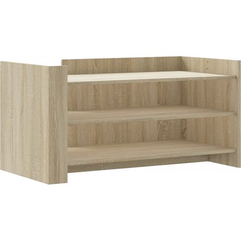 Tavolino con ripiani, stile minimalista e moderno, 100 x 50 x 50 cm, legno ingegnerizzato, colore rovere DEC038871