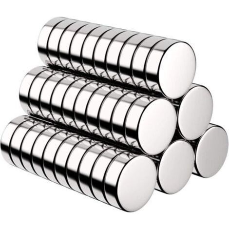 Lot de 60 aimants ronds en néodyme 10x3mm – Force de traction 0,8 kg – Boîte de rangement incluse – Pour surfaces métalliques - Incluse-10X3Mm