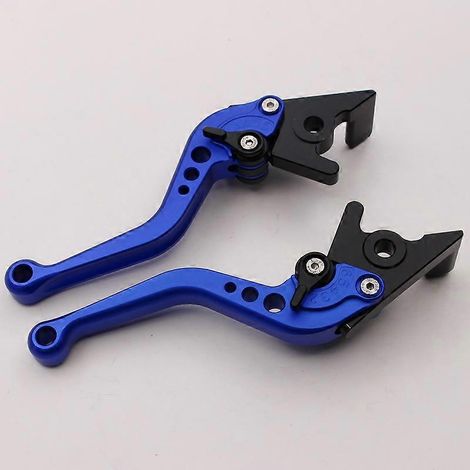 Convient aux motos Aprilia Shiver/GT pour modifier le levier de klaxon du guidon de frein, d'embrayage et de frein en alliage d'aluminium (court, bleu). (1/5)