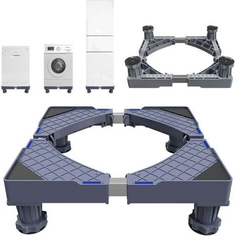 Support Machine a Laver Seche Linge & Réfrigérateur,Rehausseur Lave Linge et Machine a Laver Réglable,Socle Antivibration jusqu'à 120kg [Classe énergétique A+++] (1/5)