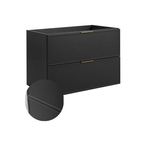 Mobile da bagno, Grigio scuro, maniglia oro, 46 ​​x 80 x 57 cm (1/5)