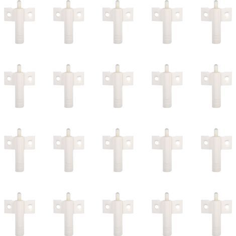 Lot de 20 amortisseurs silencieux pour portes de placard et tiroirs de cuisine, fermeture douce et progressive, gris/blanc. (1/5)