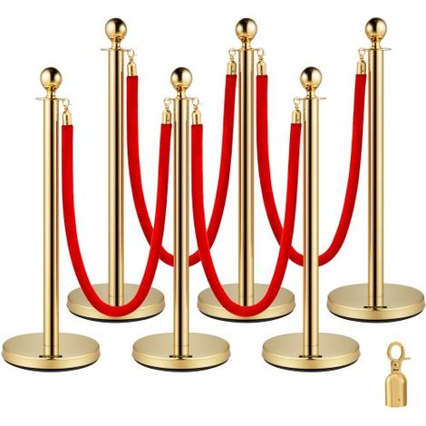 Poteau de Guidage 6PCs 95 cm Barrière de Balisage pour Contrôle (1/5)