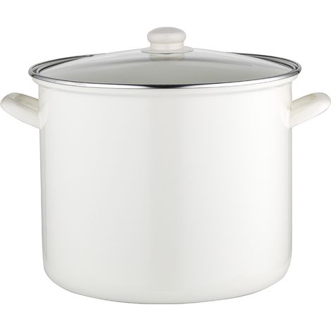 Grand pot en émail lisse 28 cm 14 L crème Z/P
