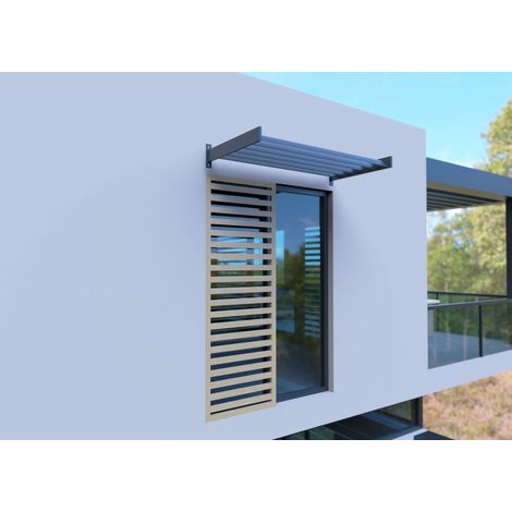 Brise Soleil Aluminium Horizontal 148x75cm Anthracite ORIAL Made in France