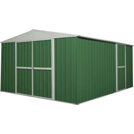 Casetta Box da Giardino in Lamiera di Acciaio Porta Utensili 360x430x210 cm Enaudi Verde