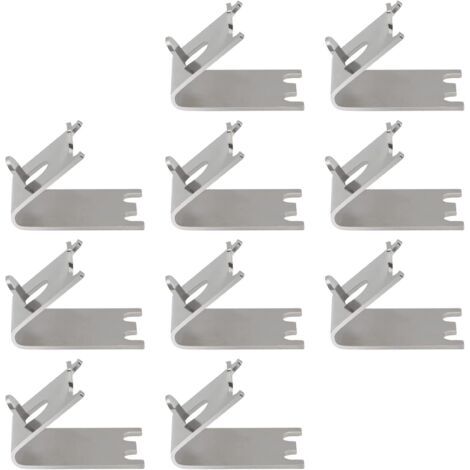 Clips d'étagère de réfrigérateur en acier inoxydable – Lot de 10 crochets 28mm x 23mm – Conception à fossettes pour pilastres fendus (1/5)