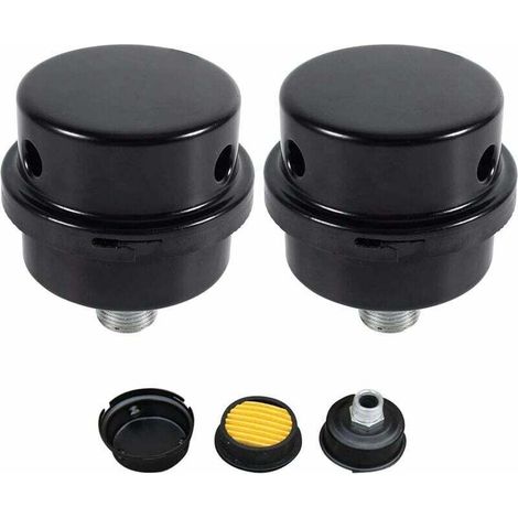 Air Compressor Filter Silencer, 3/8" 16mm Male Thread, Air Compressor Silencer Filter with Metal Housing, Metal Inlet Silencer Filter for Air Compressors (16mm) (1/5)
