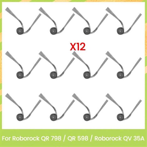 Juego de 12 cepillos laterales lavables, aptos para los accesorios de las aspiradoras 35A/QR 598/QR 798. (1/5)