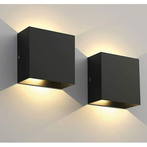 applique Murale En Aluminium Led 2 Pices, Clairage Mural Suprieur Et Infrieur, Pour Escalier Couloir Studio Hall D'entre Chambre, Noir (1/5)
