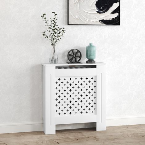Couvercle de Radiateur Cache Radiateur Grille Croisée pour Salon Chambre à Coucher en Bois 78l (1/5)