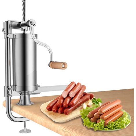 Costway – Machine à saucisses 3L en acier inoxydable – 4 tubes de remplissage (Ø 15/19/22/25 mm) – Stabilité antidérapante – Facile à nettoyer