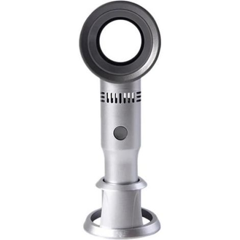 Ventilateur Sans Pale - USB Rechargeable - 3 Vitesses - Portable Pour Enfants Et Voyages - Gris Argenté - 1 Pièce