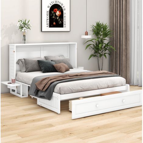 Letto matrimoniale a scomparsa 140x200 con cassetto OKMYHOME (1/5)