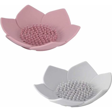 2pcs Savon Dish Bar Savon Porte-Savon Étui Silicone Savon Plateau Économiseur Porte-éponge Savon Draineur Savon Plats for la Salle de Bain Douche Cuisine Decor de la Baignoire-Ensoleillé (1/5)