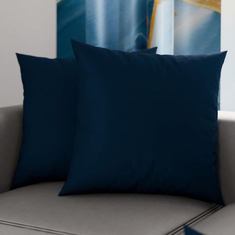 Lot de 2 Taies d'oreiller de Lit 35x35 cm, Housses de Coussin Unies Couleur Bleu Nuit, Taie Oreiller 100% Microfibre Hypoallergénique, Fabriqué en Italie (1/3)