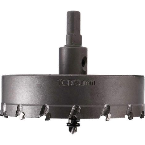 Scie cloche 100 mm en alliage dur, scie cloche allongée pour métal, fer et bois (1/5)