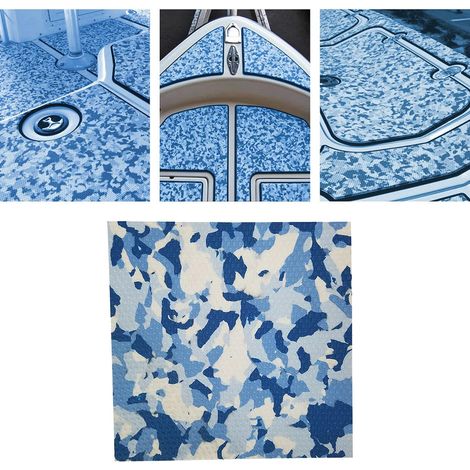 EVA Schaumstoff Deck, 35.4X94.5 blau weiß Camouflage Yacht Boden Deck wasserdichte Matte Selbstklebende Ozean Deck Schiffs Yacht Bodenmatte (1/5)