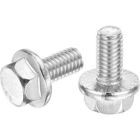 25Pcs M6 x 12mm Boulons À Tête Hexagonale À Embout Serré Argent (1/5)