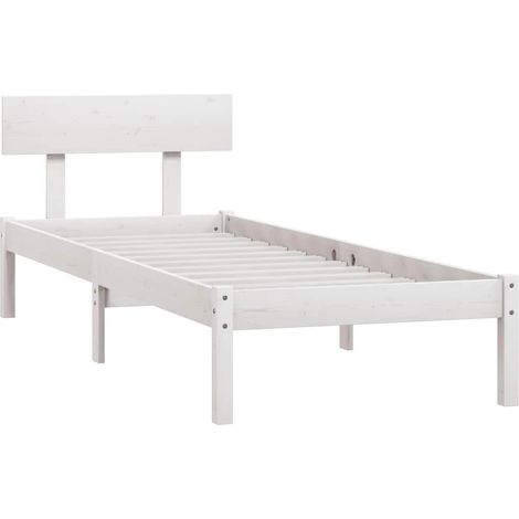 Giroletto Bianco in Legno Massello 75x190 cm Small Single vidaXL (1/4)