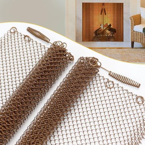 Cordón plano autoadhesivo para estufa，Kit de reparación de estufa，Chimenea Old Copper Maille Chimney Knight (2 paneles)，61 x 45,7 cm (1/2)