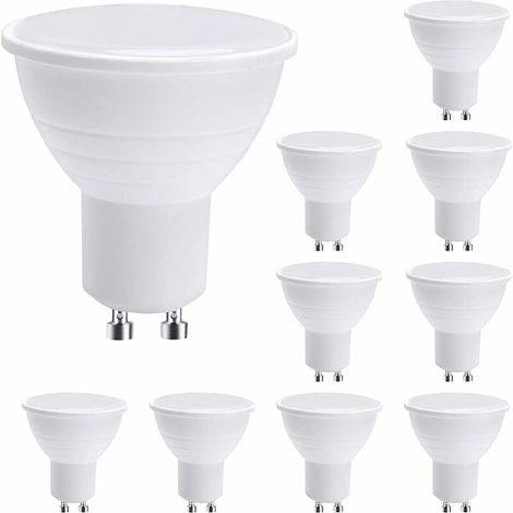 GU10 LED-Spotlampen, 7 W warmweiß (entspricht 50 W Halogen), Energiesparlampe, 600 lm, 120° Abstrahlwinkel, nicht dimmbar, 10er-Packung (1/5)