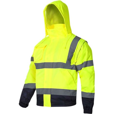 Veste de signalisation isolée à manches, jaune, taille 3XL, homologuée CE, Lahti