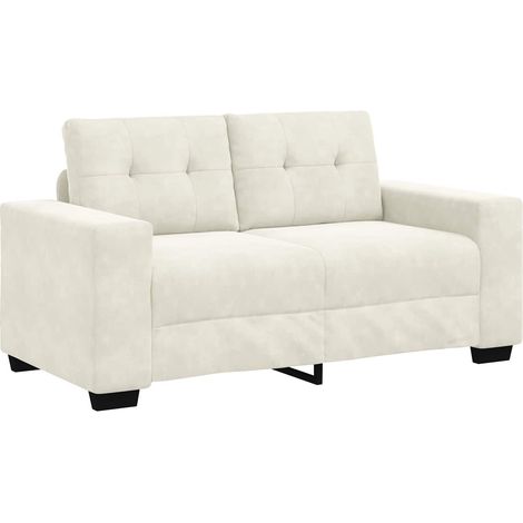  Zweisitzer-Sofa  mit Kissen Creme Samt