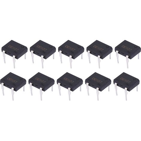 Eujgoov Redredeur de Pont 10 Pièces, Redredeur de Pont 1A 1000V 4 Broches pour Électronique Industrielle (10 vendu). (1/5)