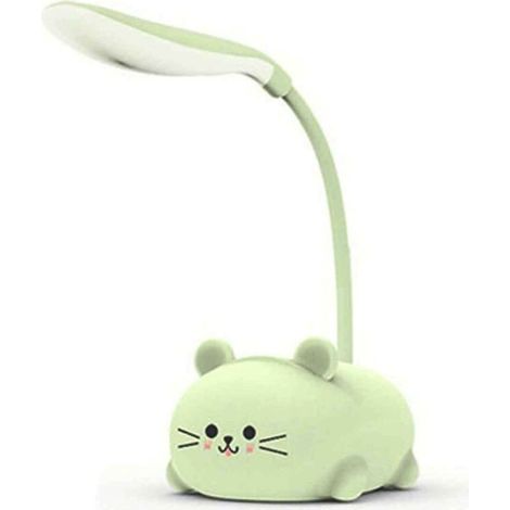 Lampe de bureau LED chat mignon, rechargeable par USB, lampe de table avec protection des yeux, lampe de lecture à col de cygne réglable, lampe de chevet pour la maison, le bureau ou les étud (1/5)