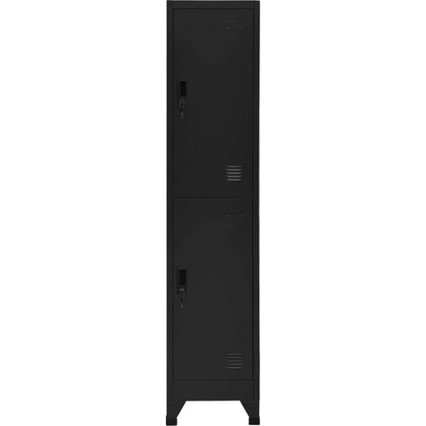 Armoire à casier Vestiaire Rangements Noir 38x45x180 cm Acier -57113 (1/5)
