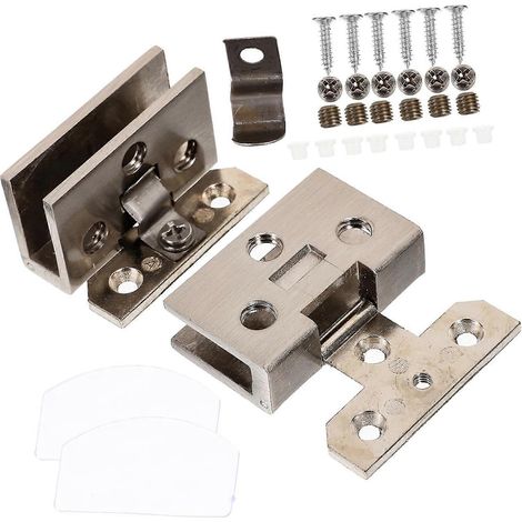 Homoyoyo Lot de 2 charnières robustes pour portes vitrées sans cadre, destinées aux vitrines. (1/5)