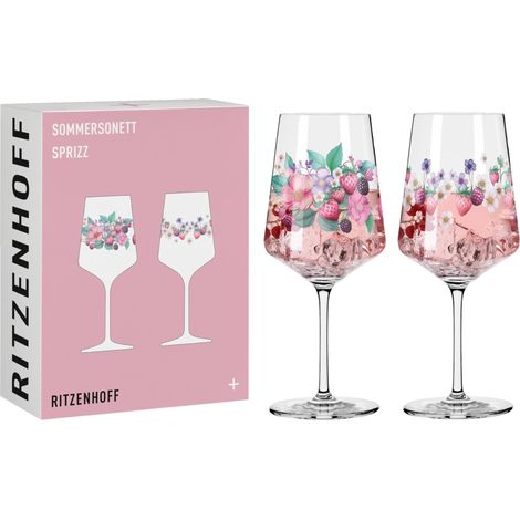 RITZENHOFF 6011004 - Set di 2 bicchieri da aperitivo, 500 ml, serie sonetto estivo, 2 pezzi con motivo bacche, made in Germany (1/5)