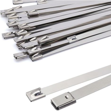 300 Kabelbinder aus Metall (7,9 mm), Edelstahl, 50er-Packung, Tragkraft: 120 kg