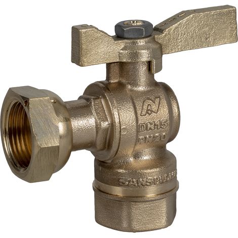 Robinet compteur DN15 équerre femelle - manette laiton - Série 660 EP 20x27 - F 15x21