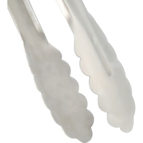 Pince à aliments anti-brûlure pour barbecue avec poignée en acier inoxydable noir (1/5)