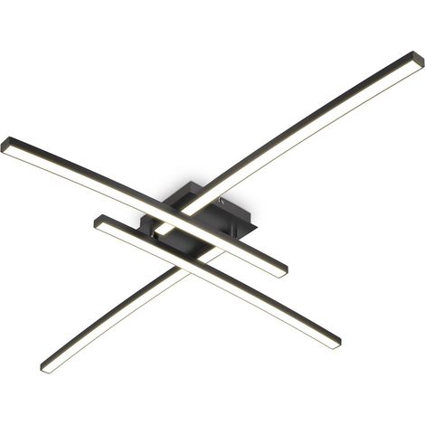 Deckenleuchte 69x49 cm - 20W, 2200lm, LED, warmweiß, schwarz
