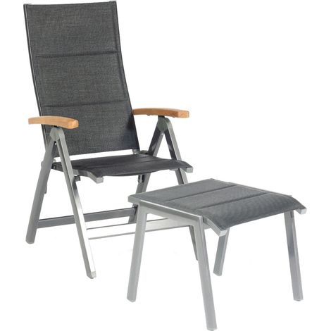 Sonnenpartner Klappsessel Sierra mit Fußhocker Aluminium mit Textilen anthrazit Klapp-Sessel Klappst (1/5)