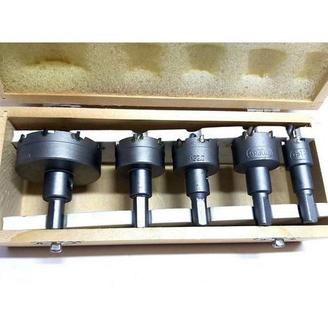 TrAdE Shop Traesio - Kit Di 5 Frese A Tazza Hss Denti In Metallo Duro Da 18 30 32 35 55 Mm Per Muro - (1/5)