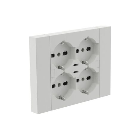MULTIPRESA INCASSO QUADRA 4 P BIP.SCH + 2 USBC BCA- ELECTRALINE- 1,0 pz