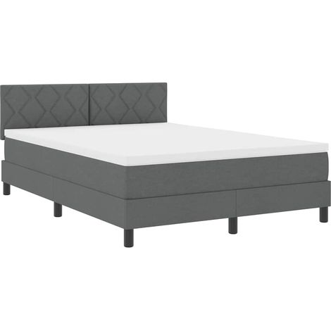 Maison Exclusive - Letto a molle con strisce LED Grigio scuro 160 x 200 cm Tessuto (1/5)