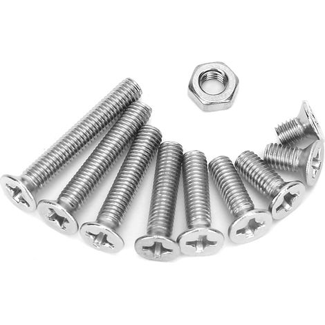 340 pièces Vis à tête fraisée plate cruciforme en acier inoxydable M3 - Kit d'assortiment de vis (1/5)